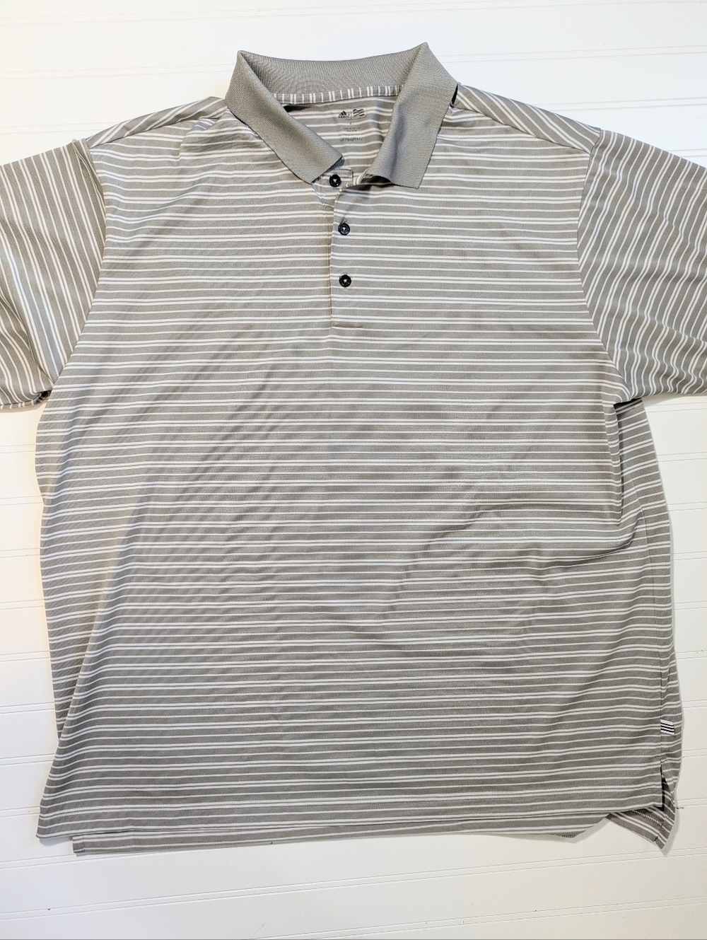 Adidas Golf Gray Striped Polo